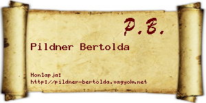 Pildner Bertolda névjegykártya